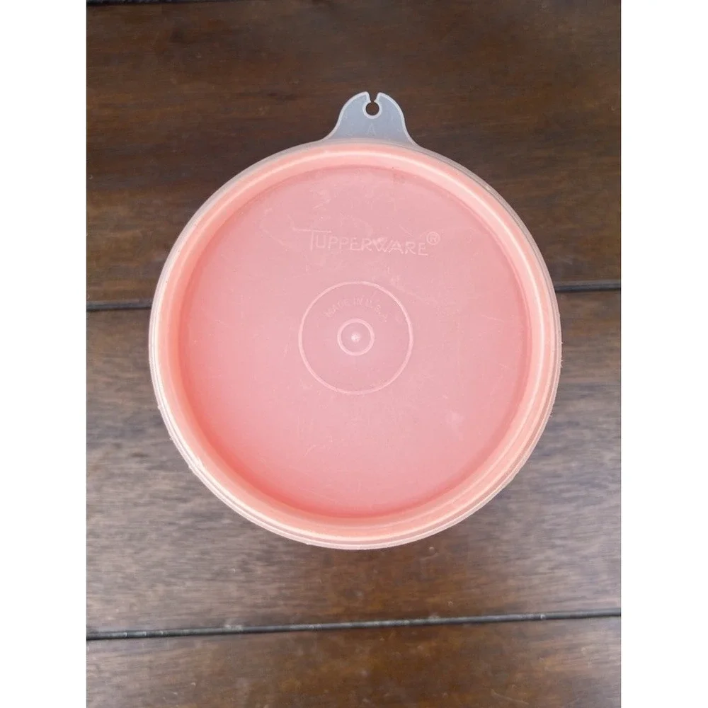 Tupperware Round Container 321-11 Orange Good Vintage Canister Lid